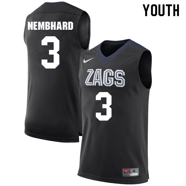 Youth #3 Andrew Nembhard Gonzaga Bulldogs College Basketball Jerseys Sale-Black - Click Image to Close